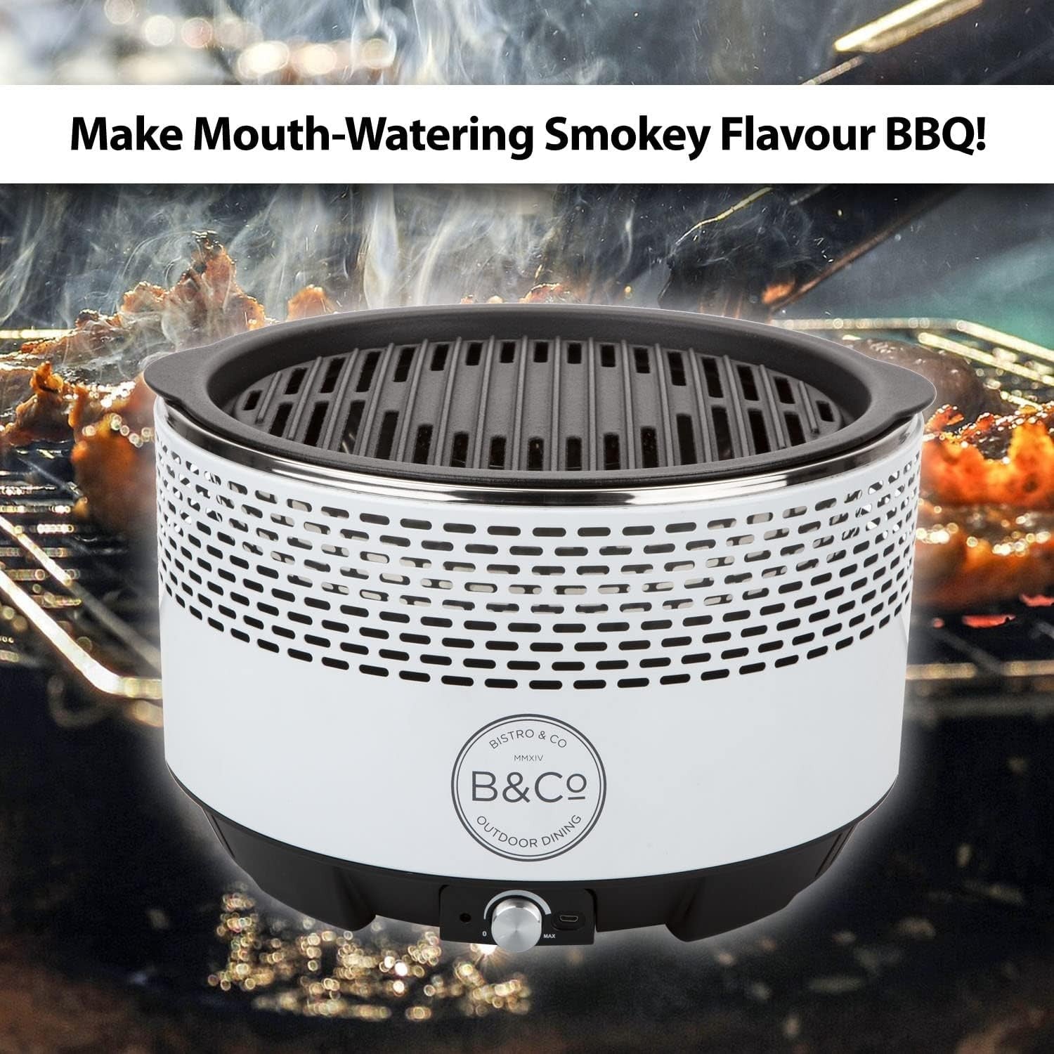 Portable Smokeless Charcoal BBQ Grill Tabletop Outdoor Camping Garden Cooker