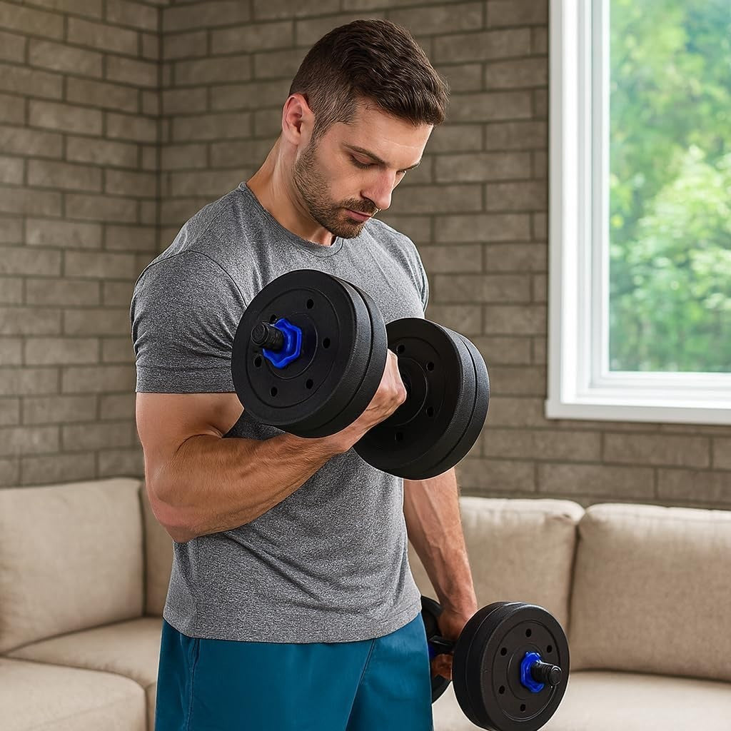 Adjustable Dumbbell Barbell Set 3 in 1 Home Gym Push Up Weights