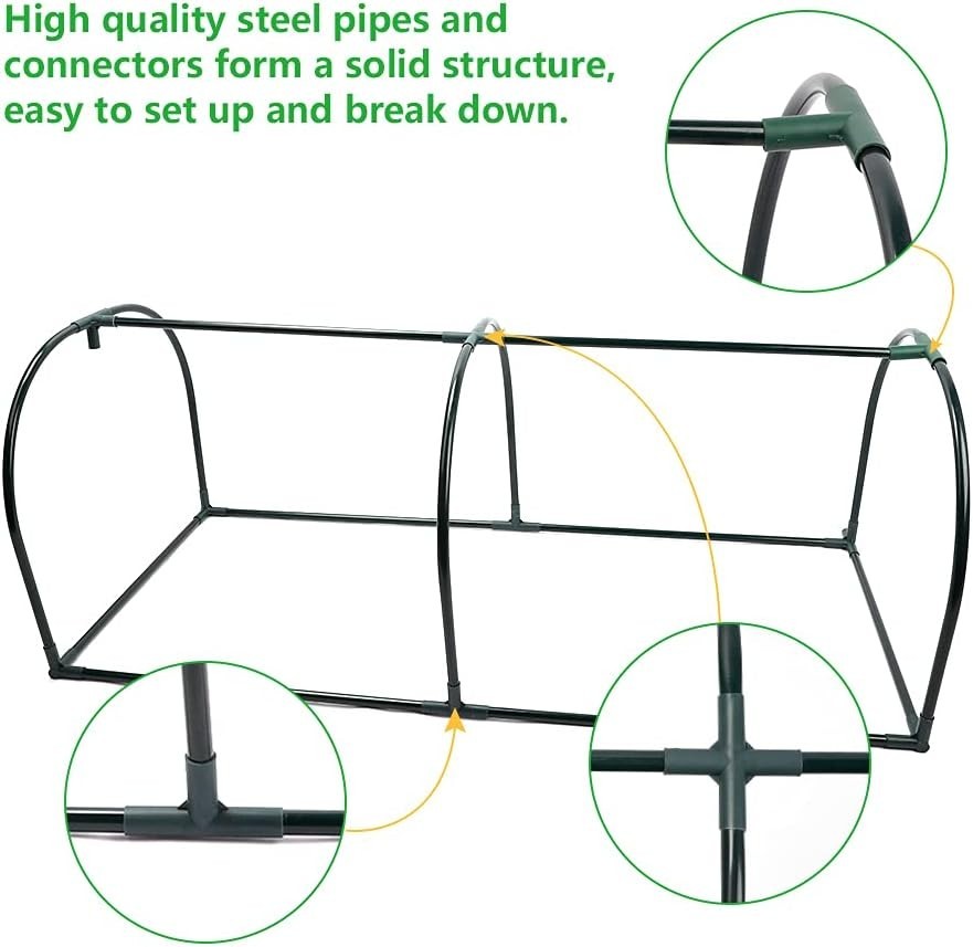 Tunnel Greenhouse 130x60x50cm | Reinforced PE Cover & Steel Frame | Mini Garden