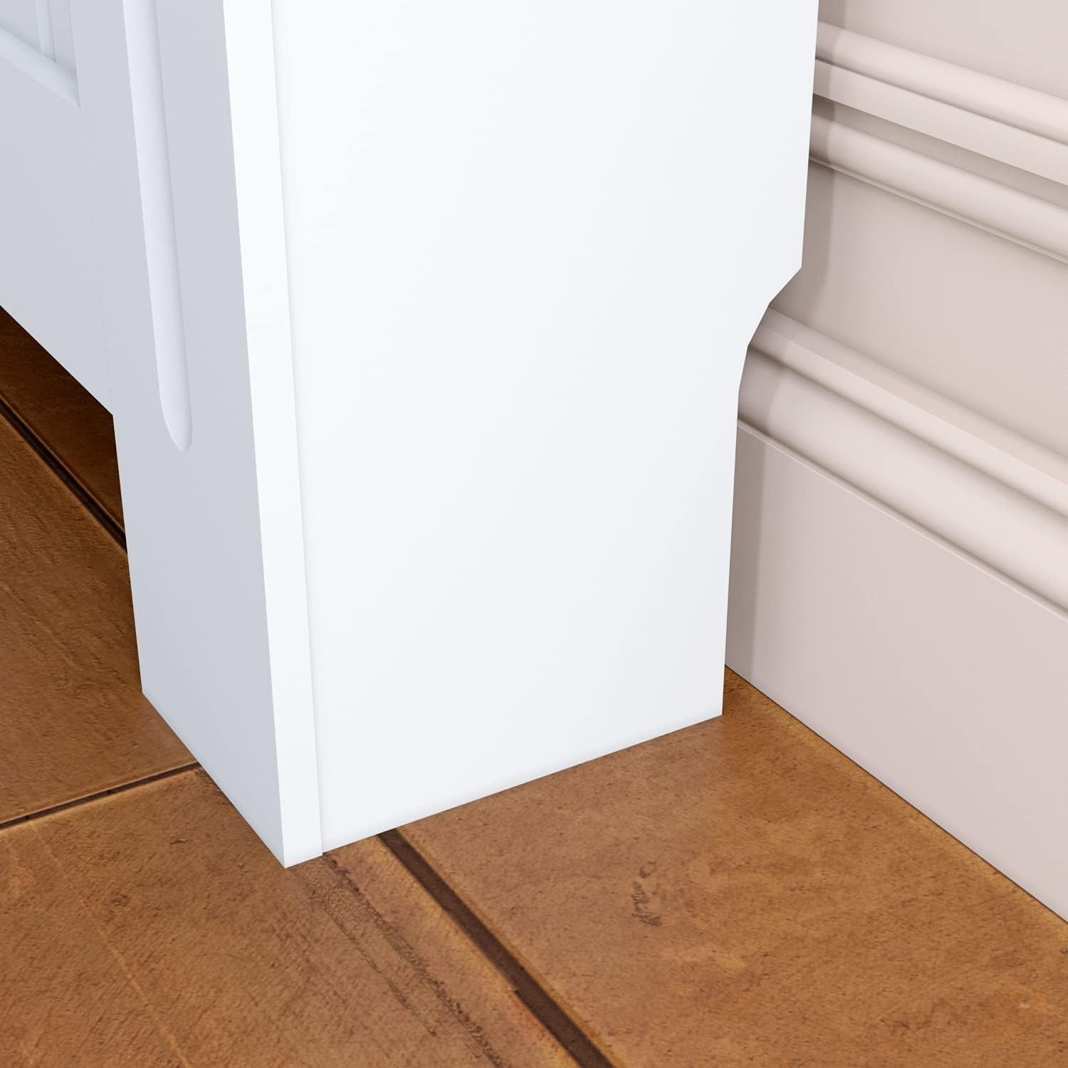 Extra Large Radiator Cover Cabinet White Slat MDF Modern Heater Shelf Home Decor