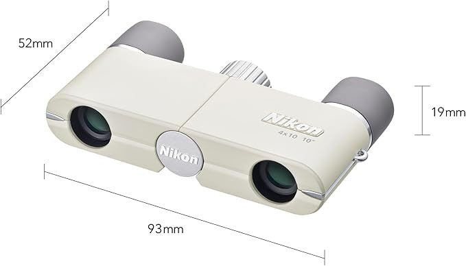 4x10 Ultra-Compact Pocket Binoculars | Lightweight HD Travel Optics Ivory
