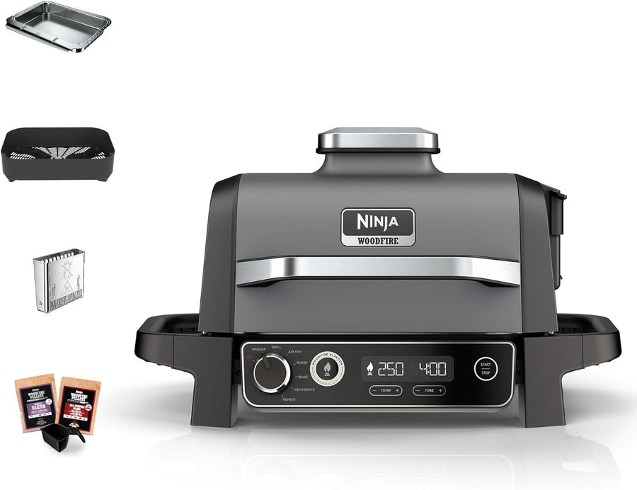 7-in-1 Electric BBQ Grill & Smoker with Air Fryer, Dehydrator & Bake Functions