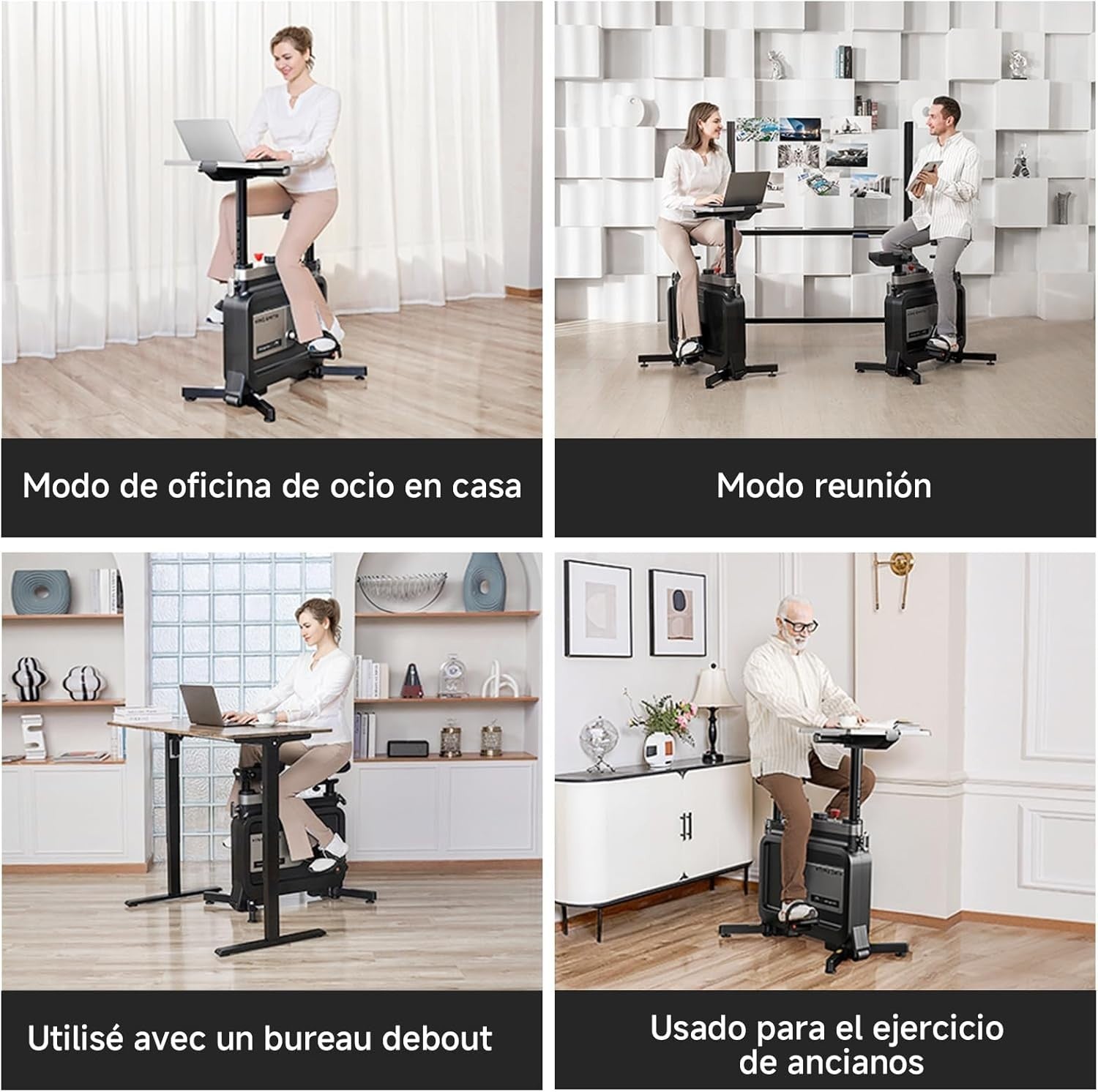 6-in-1 Folding Exercise Bike Under Desk Bike Magnetic Resistance Portable