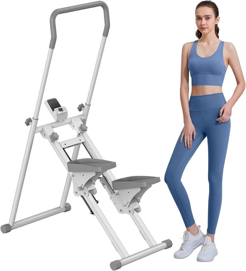 Foldable Stair Climber w/ LCD Monitor, Adjustable Incline & 300lb Capacity