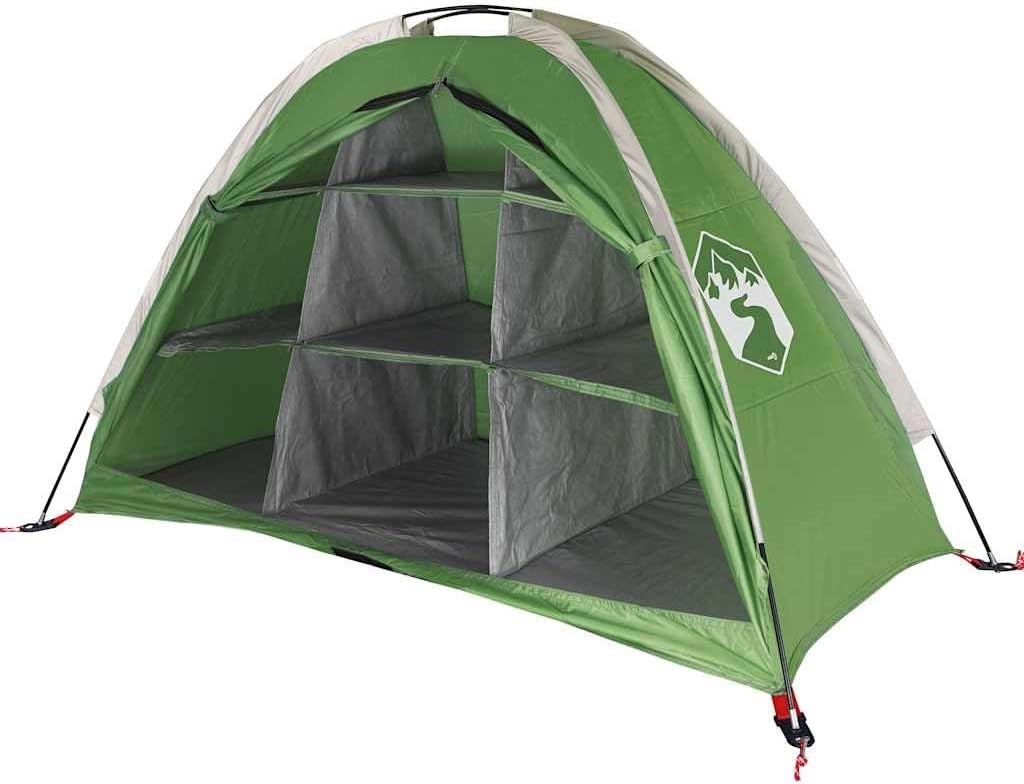 9 Shelf Camping Storage Tent Green Portable Organiser Unit