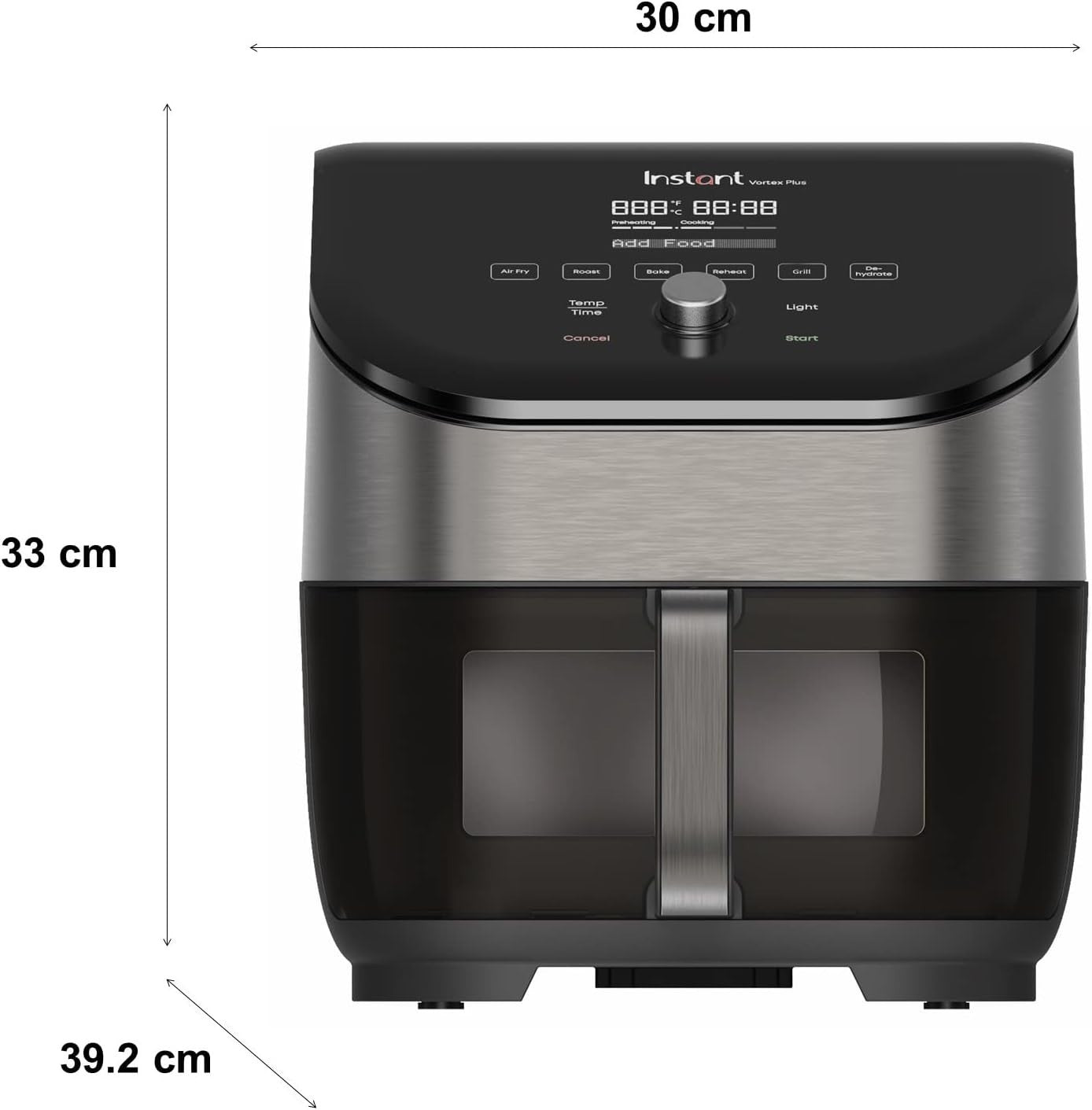 5.7L Air Fryer ClearCook Window Odour Filter 6in1 Touch 1700W Steel