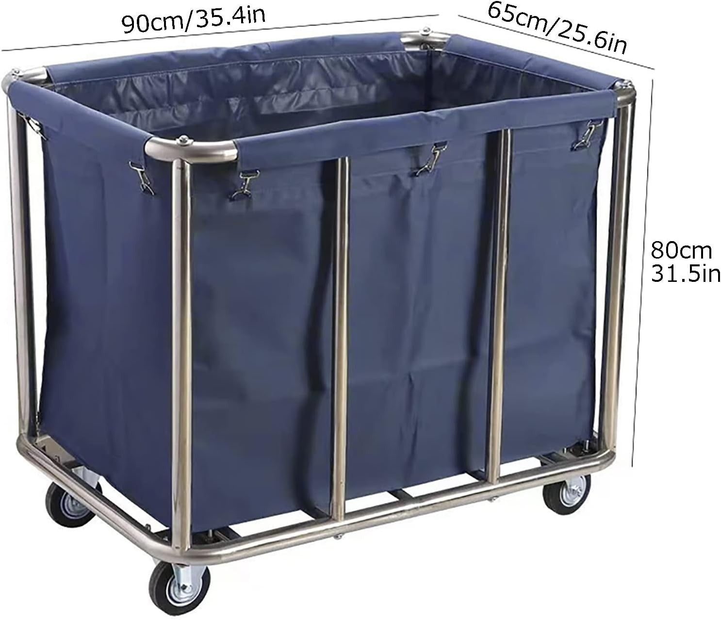 Heavy Duty 400L Industrial Rolling Laundry Cart | Waterproof Removable Liner | 4