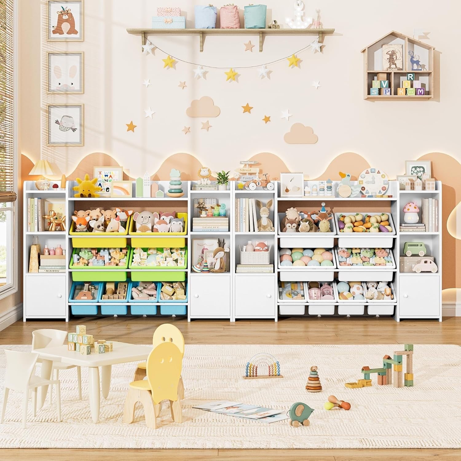 Kids Toy Storage Organizer with 8 Colorful Removable Bins & Shelves - Multi