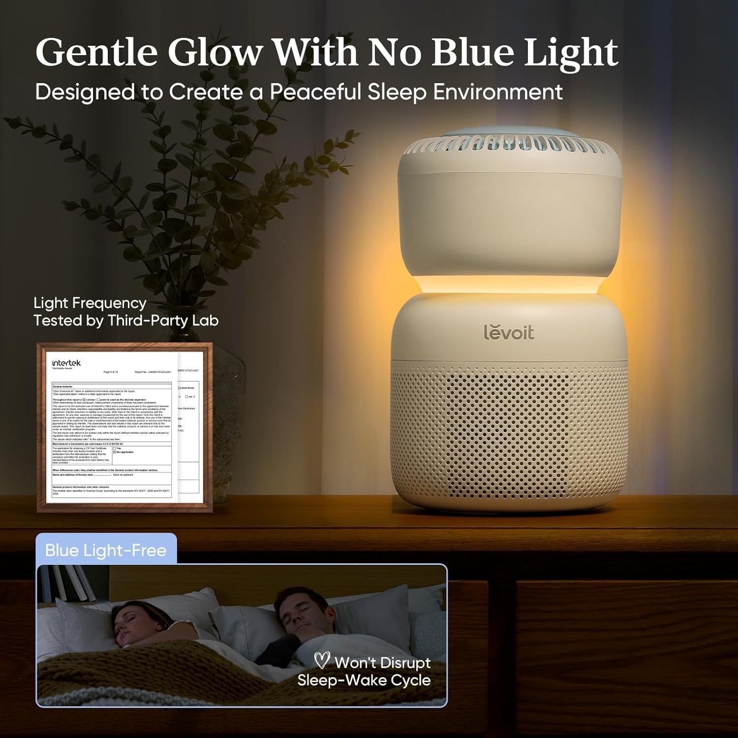 Smart Air Purifier HEPA WiFi White Noise Night Light Baby Bedroom