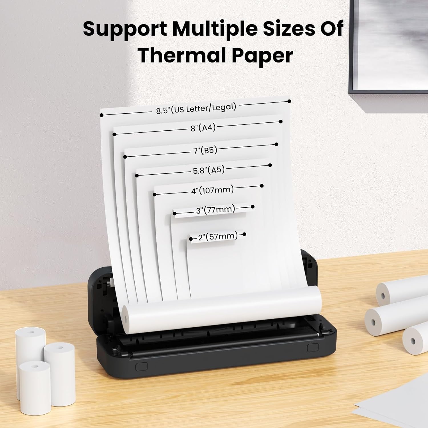 Portable Bluetooth Thermal Printer A4 A5 US Letter Inkless