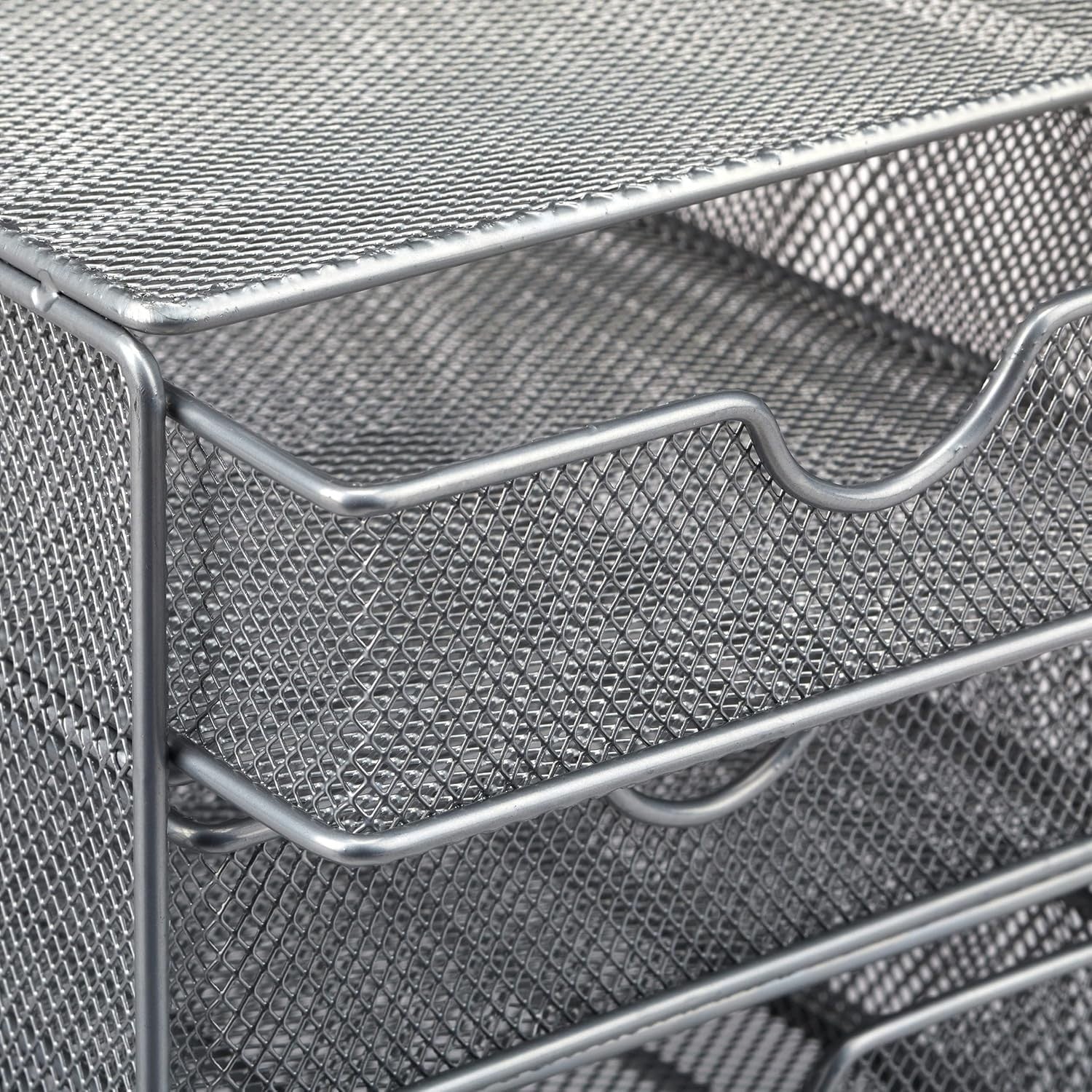 Desk Organizer with 3 Drawers, Metal Mesh Storage Box for Office Supplies