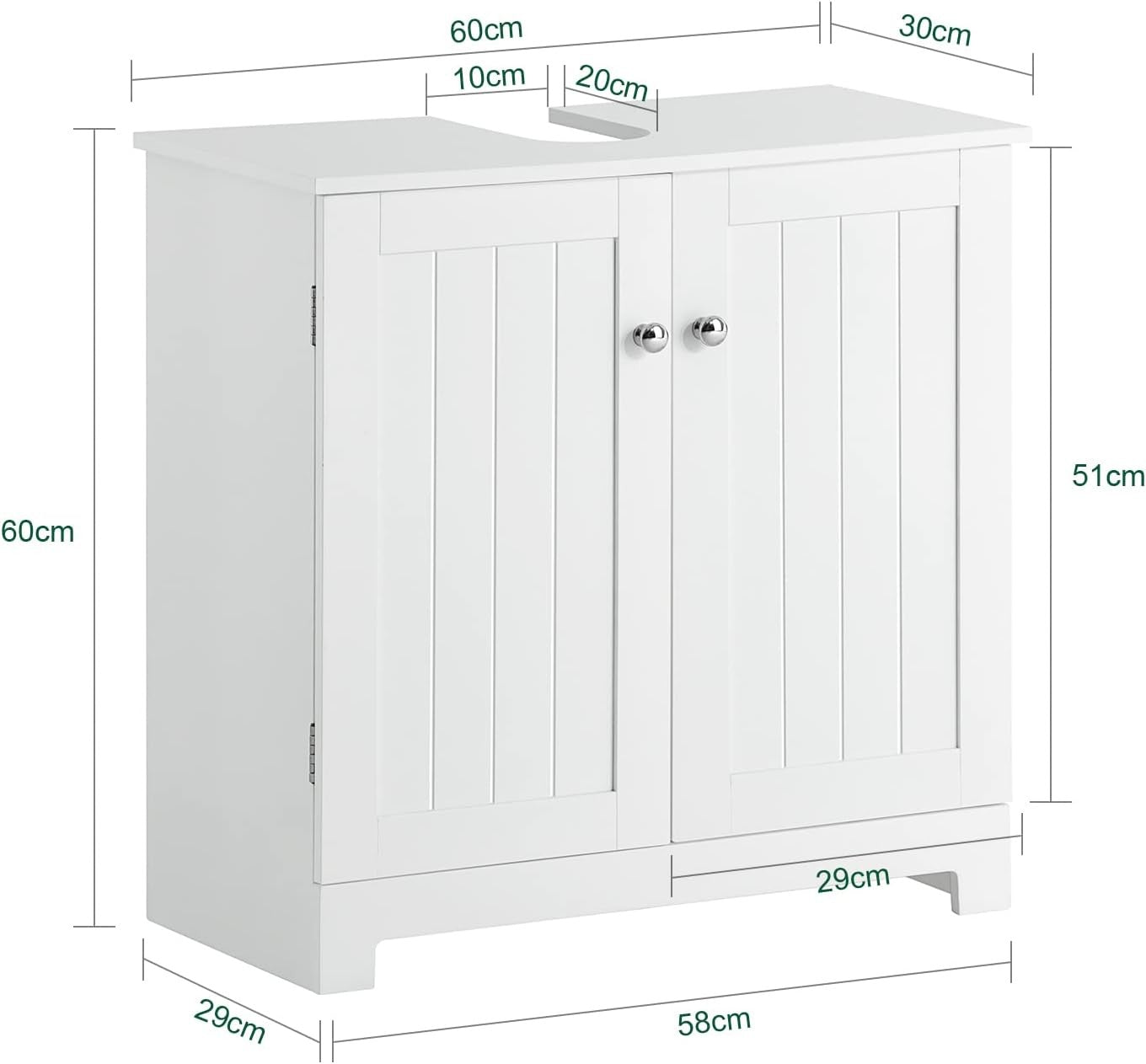 SoBuy Under Sink Bathroom Cabinet – Bathroom Storage Unit with Doors and Adjusta
