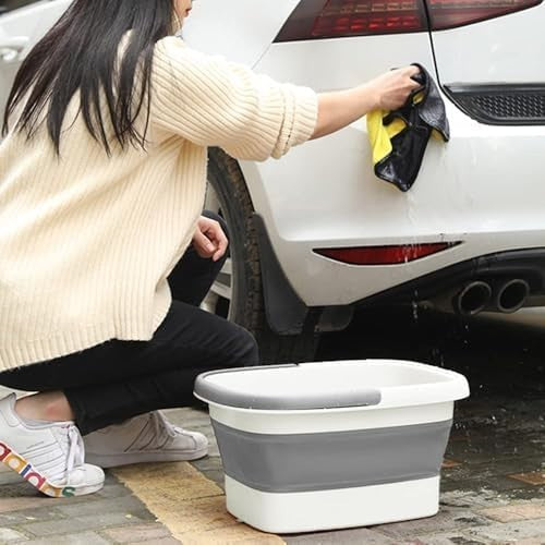Collapsible Foot Bath Basin with Massage Rollers Foldable Soak Tub