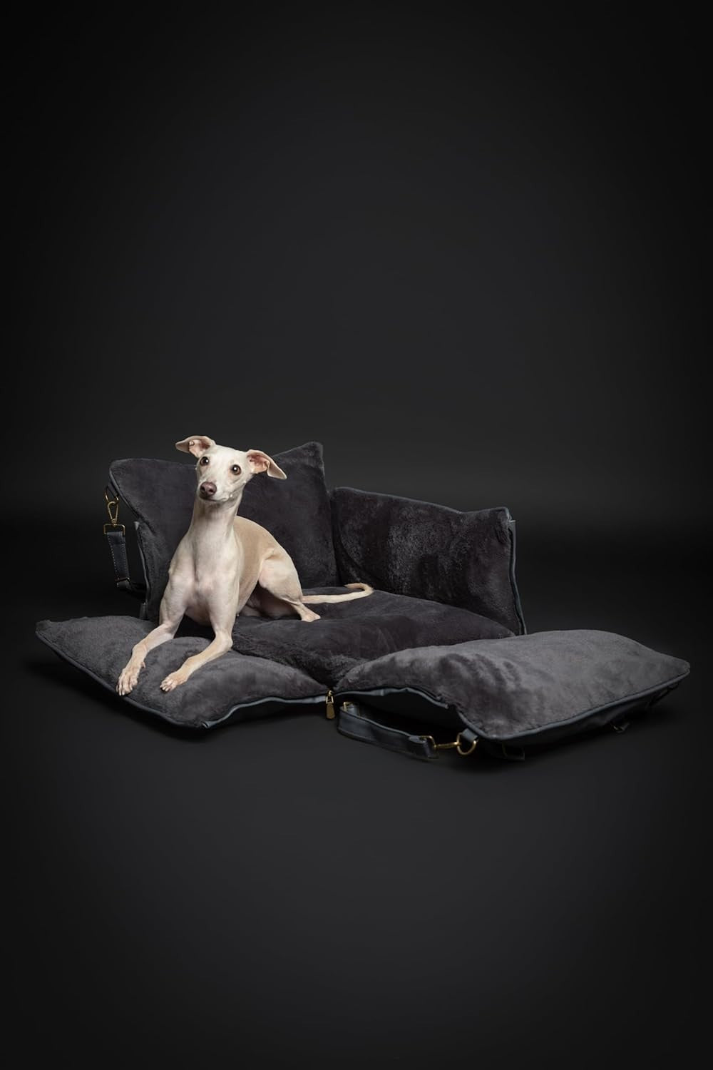 Luxury Dog Booster Car Seat Orthopedic Foam Washable Travel Bed Charcoal