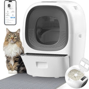 80L Self Cleaning Cat Litter Box Auto Refill 5G WiFi Multi Cat