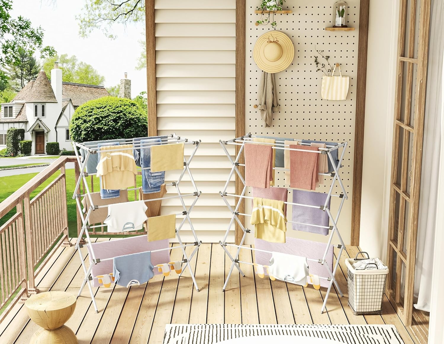 3 Tier Foldable Clothes Heavy Duty Laundry Drying Rack Indoor Outdoor