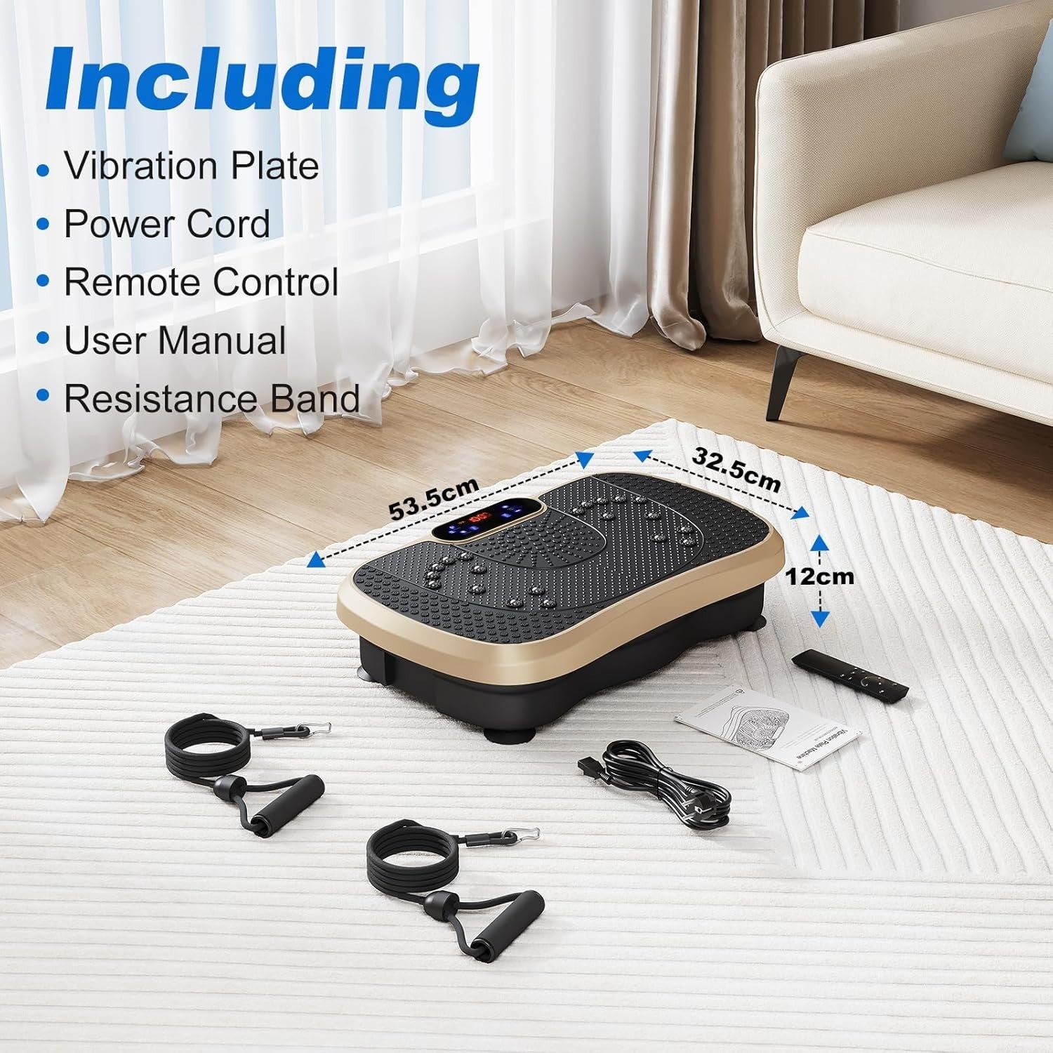 Gold Vibration Plate Exercise Machine Weight Loss Lymphatic Drainage 99 Levels