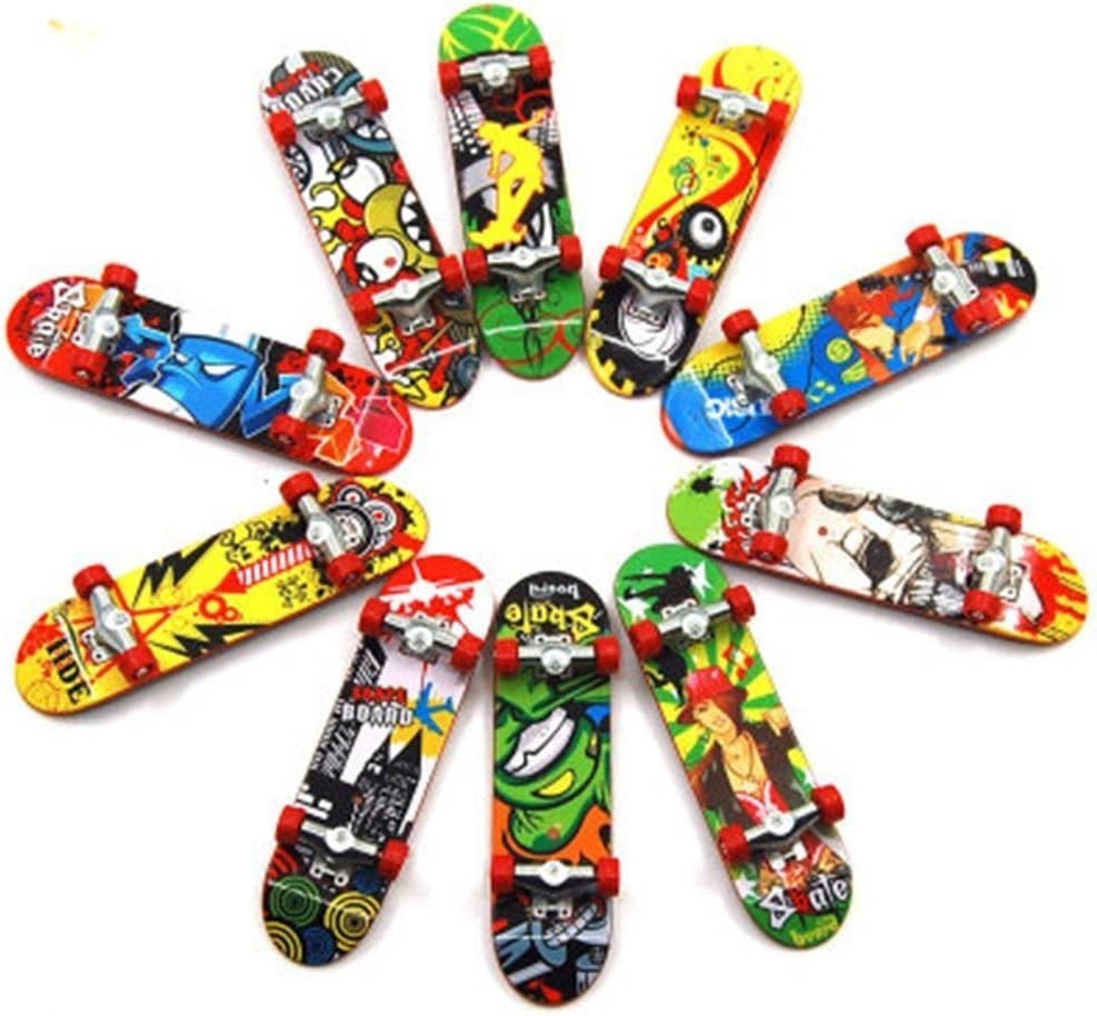 Mini Finger Skateboard Set 4pcs Alloy Toy for Kids Tricks