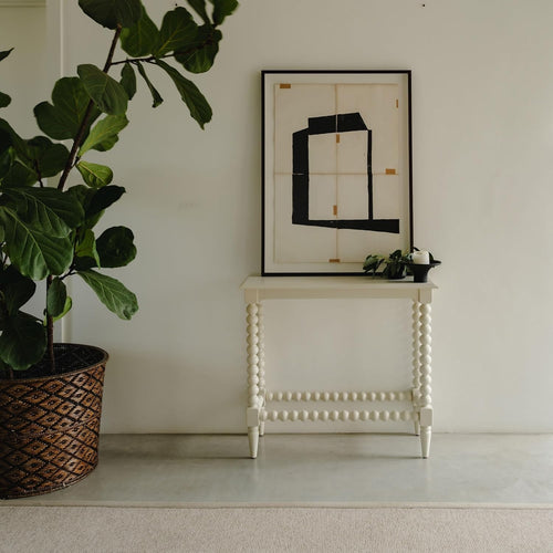 Slimline Console Table for Hallway & Living Room, Linen, Small 85x34x76cm