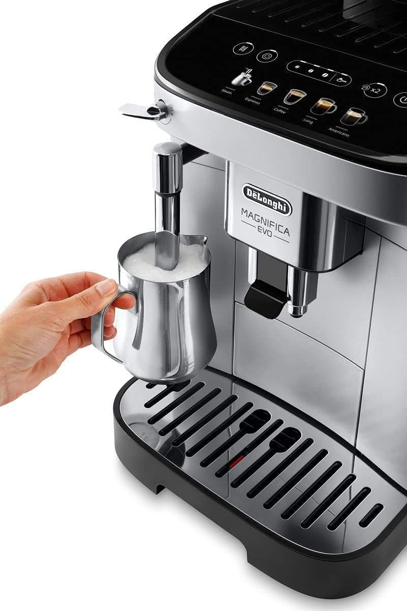 Automatic Bean-to-Cup Coffee Machine 7-Drink Menu Milk Frother 1450W Silver