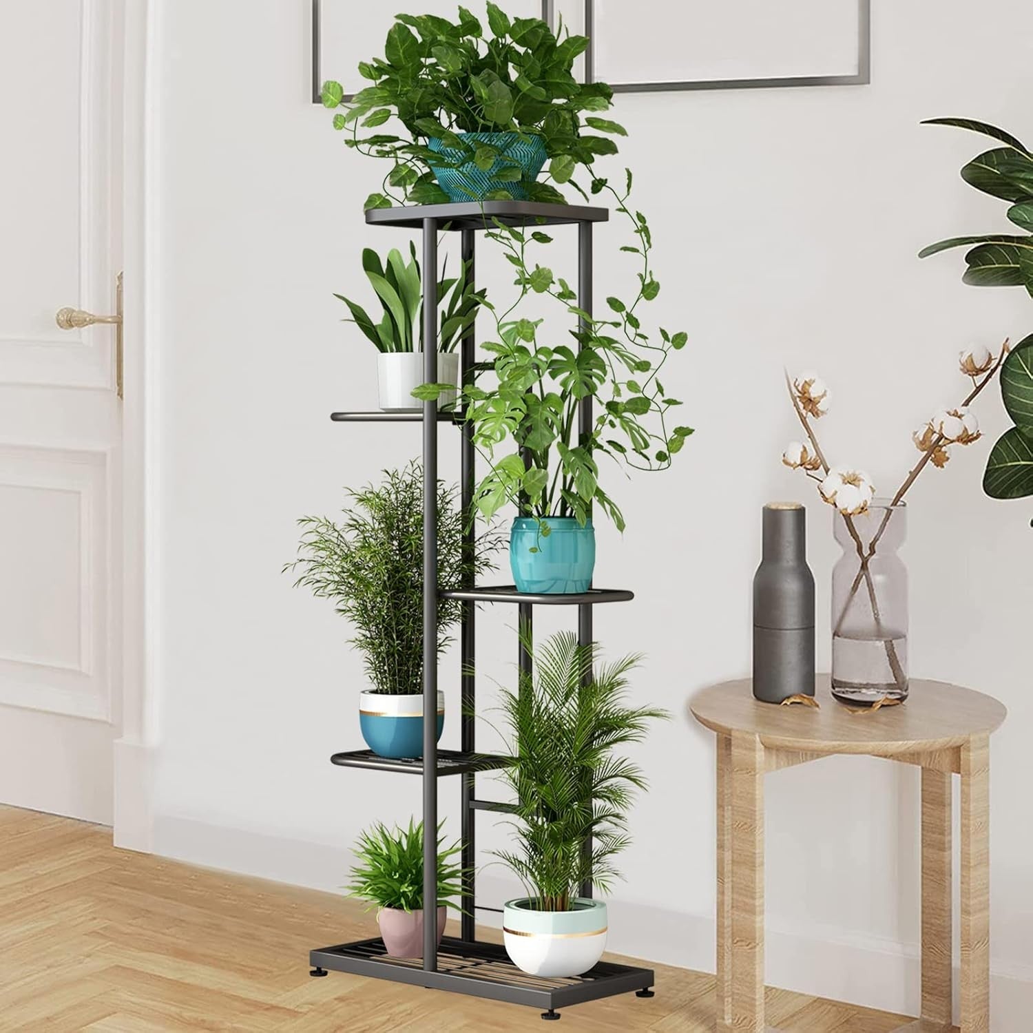 5 Tier Metal Plant Stand Indoor Outdoor Flower Pot Display Rack Dark Grey
