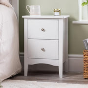 White 2 Drawer Bedside Table Modern MDF Nightstand | Smooth Glide Storage Unit