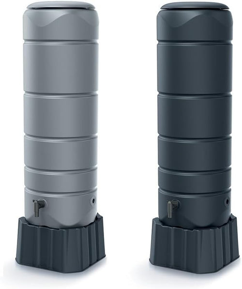 110L Rectangular Plastic Water Butt – Grey for Balcony & Terrace