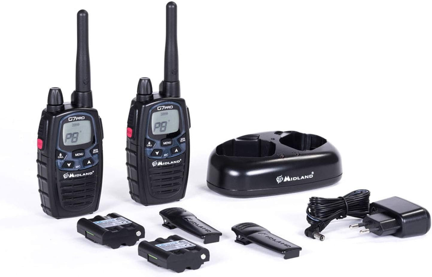 Twin Pack Walkie Talkies 10km Long Range PMR446 85 Channel Rechargeable