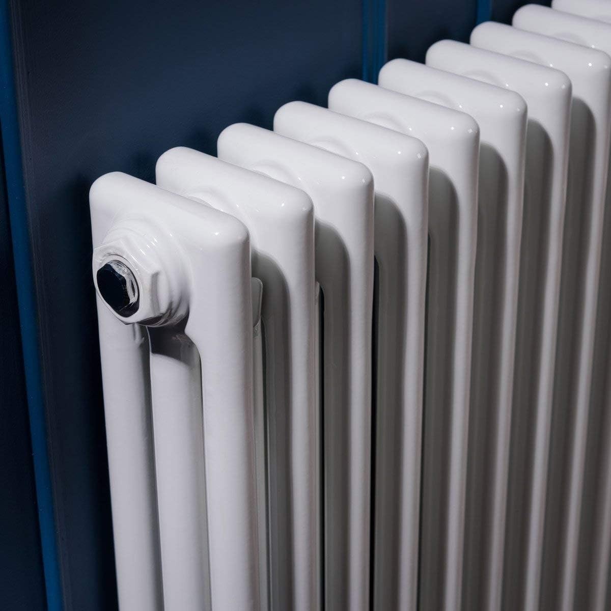 White Triple Column Horizontal Radiator 600x1460mm High Heat Output