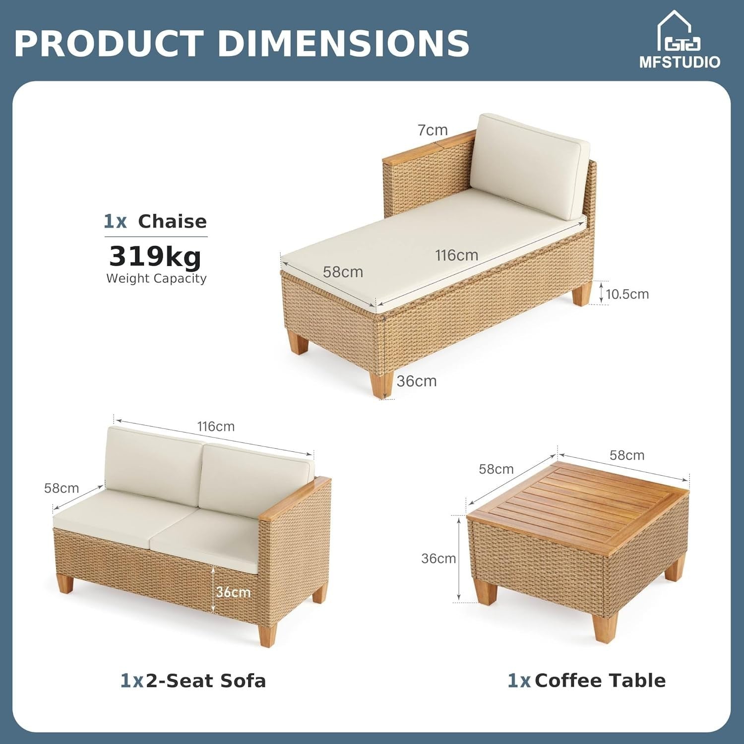 L-Shaped Rattan Garden Sofa Set with Table Outdoor Patio Corner Seating
