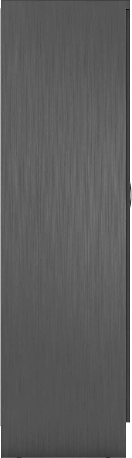 Modern 6-Door Grey Wardrobe with 2 Drawers & Mirror | Spacious, Durable Storage