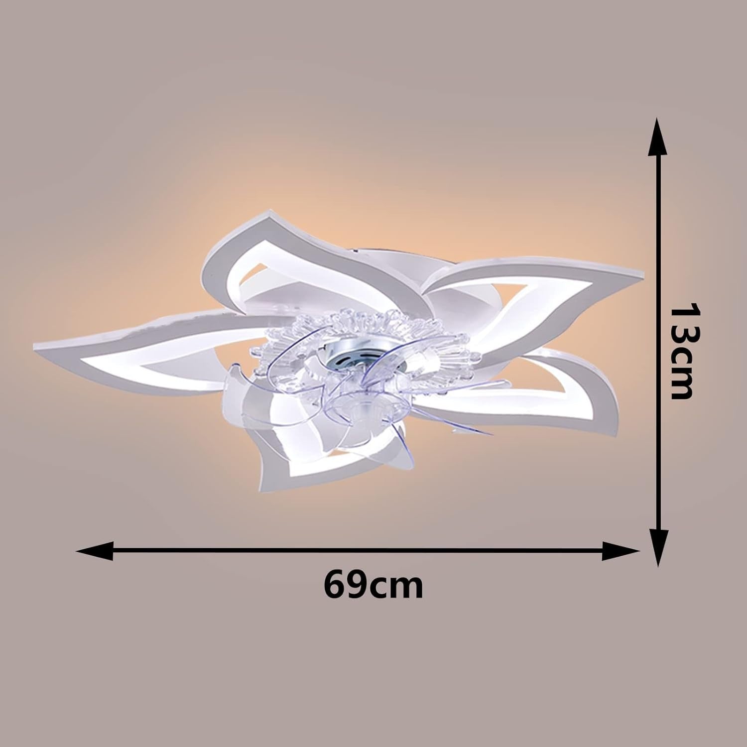 Wildcat 69CM Ceiling Fan with LED Light, Remote, Timer, 6-Speed, Modern