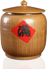 Ceramic Rice Storage Jar Airtight Grain Container 25x33x19cm