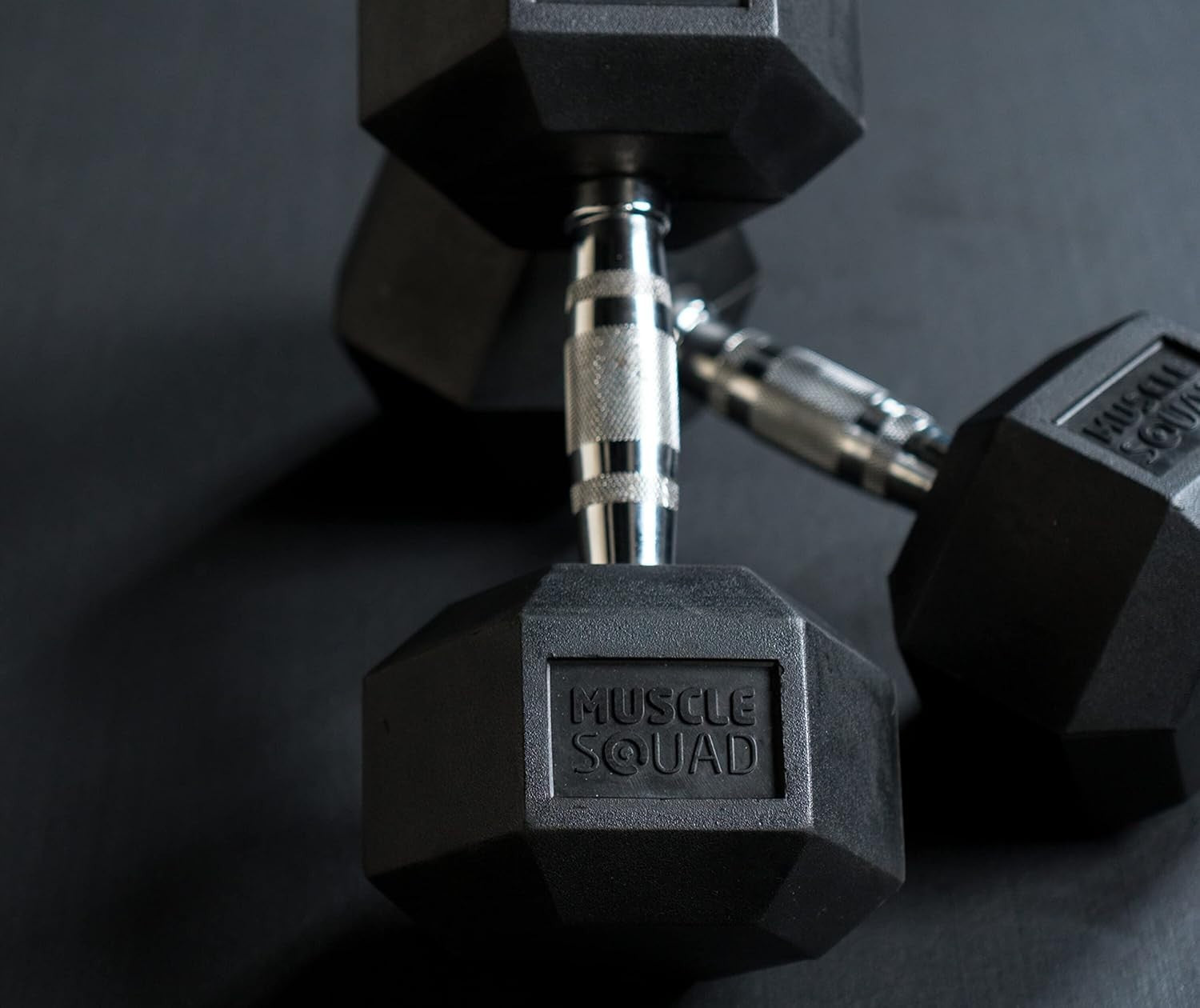 30kg Hex Dumbbells Pair Rubber Encased Anti Roll Home Gym Weights
