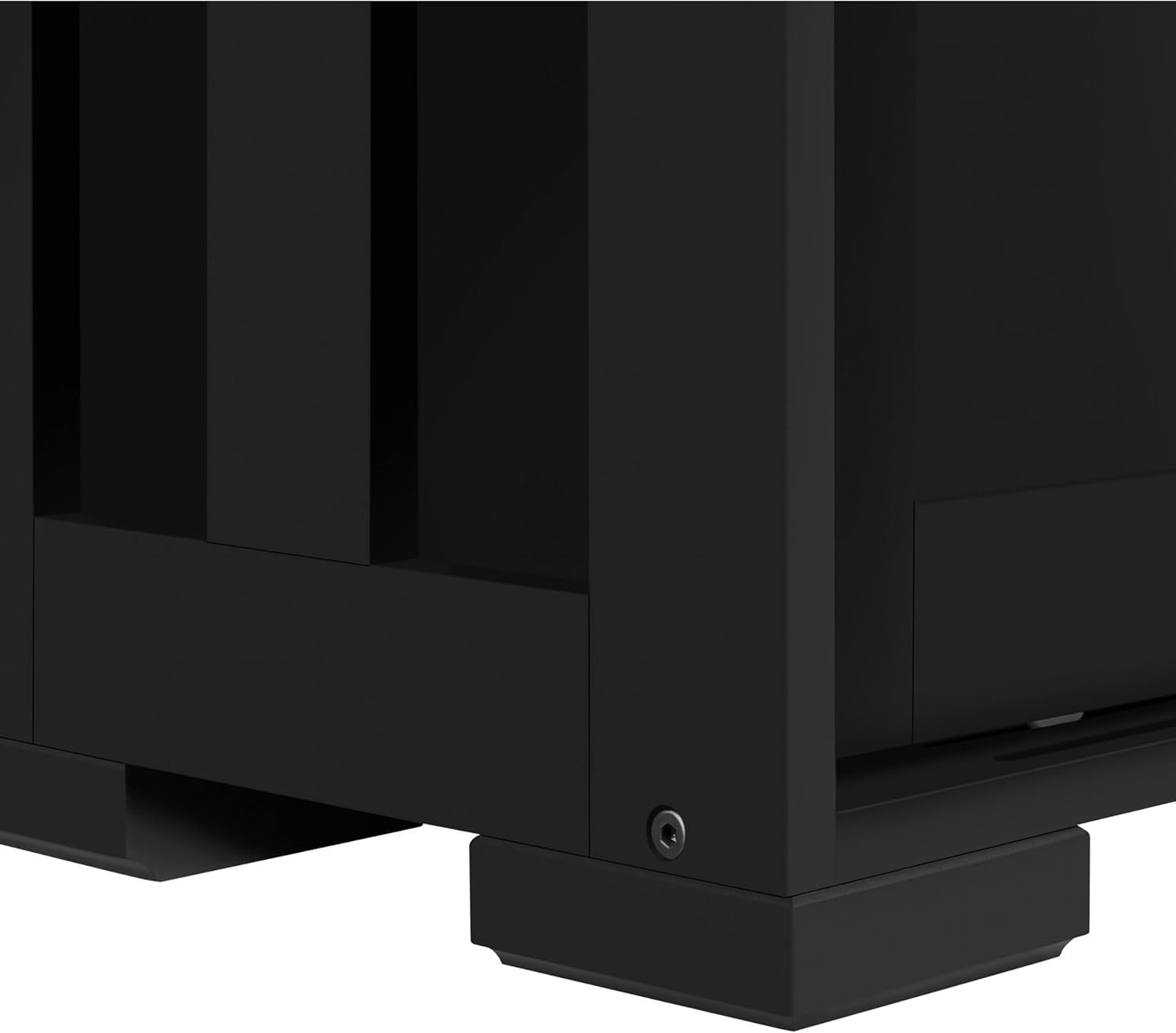Black Sideboard Buffet Cabinet | Sliding Door Storage Cupboard with Adjustable S