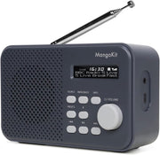 Portable DAB DAB+ FM Radio Bluetooth Kitchen Alarm Dark Grey