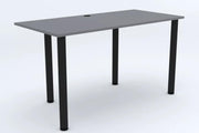 Real Wood Gaming Desk Adjustable Height 120x60cm Modern Metal Frame Grey