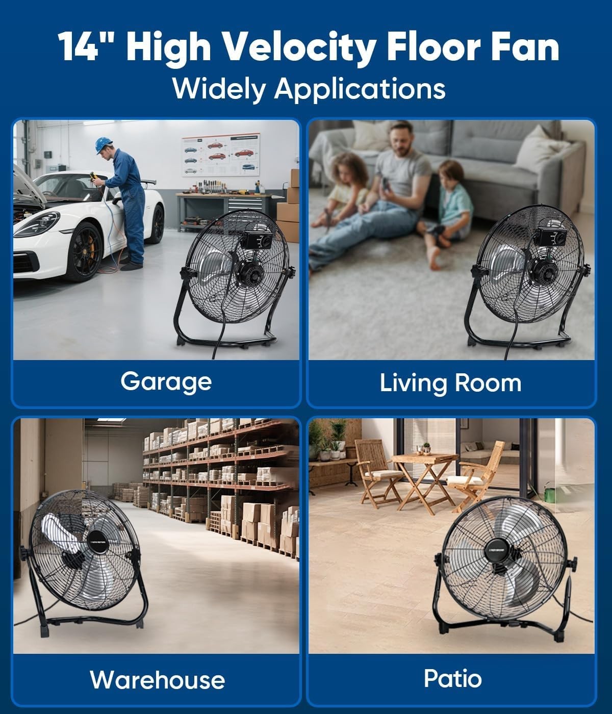Black 6-Inch USB Desk Fan – 3-Speed Quiet Metal Cooling Fan for Office & Home