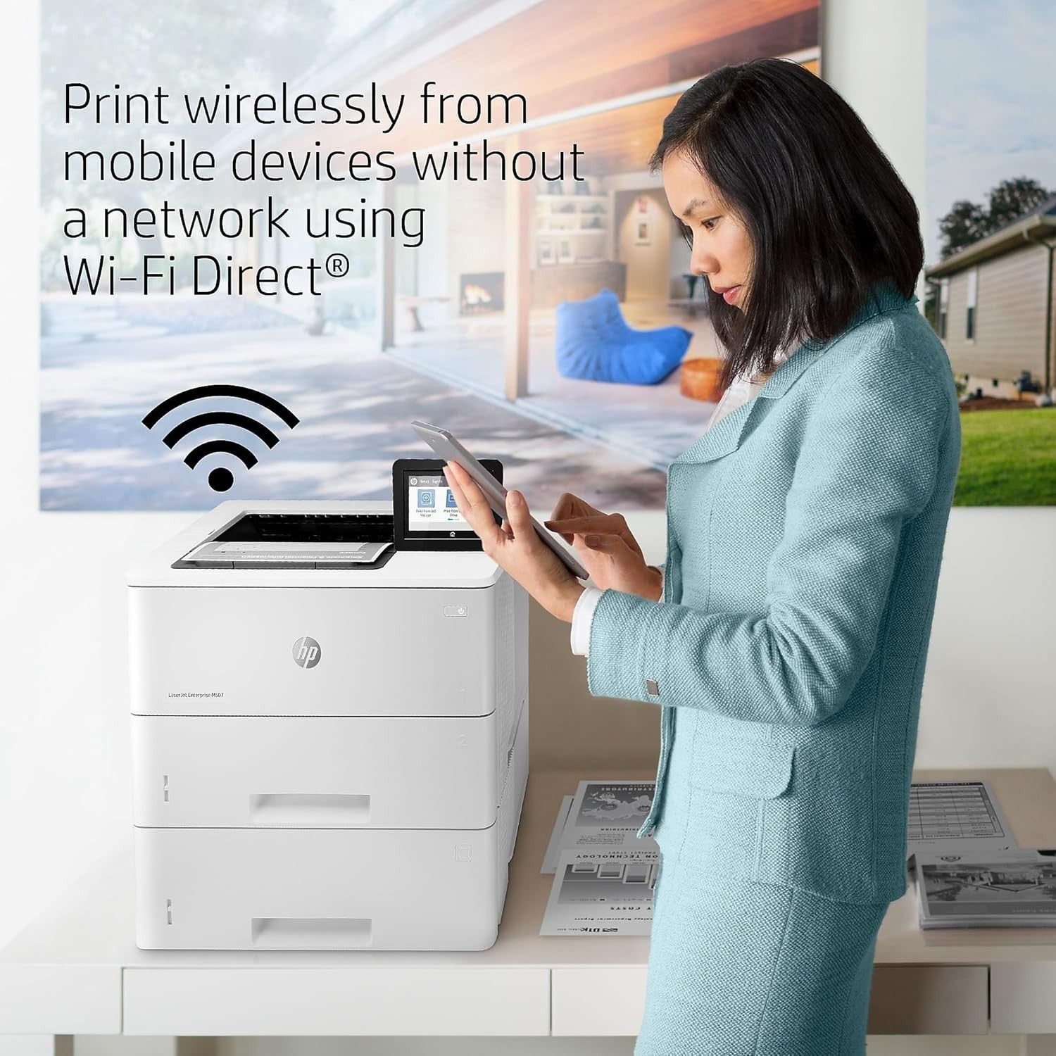 White Enterprise Mono Laser Printer M507x Fast Wireless Duplex