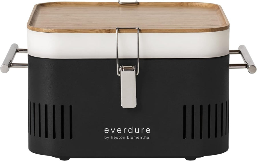 Portable Charcoal Cube BBQ Grill with Prep Board | Compact Tabletop Outdoor