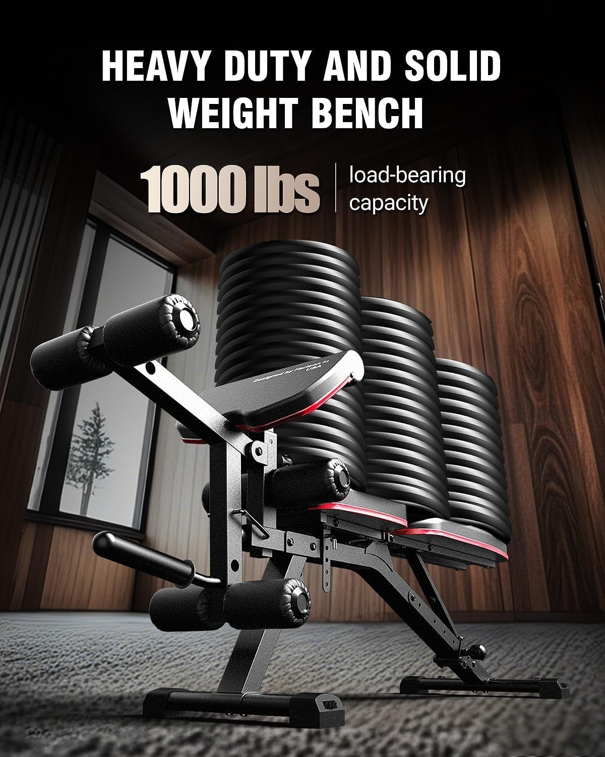 Heavy Duty Adjustable Weight Bench 1000lb Leg Extension Preacher Pad