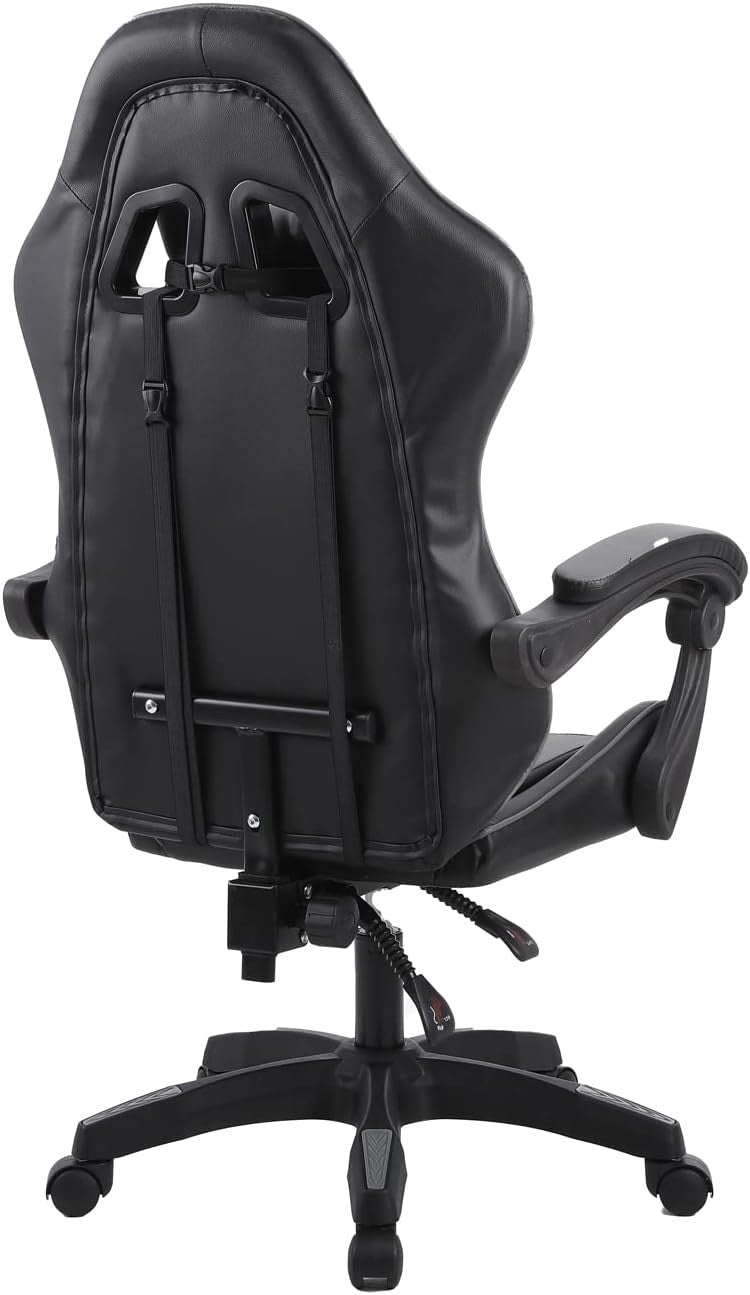 Ergonomic Gaming Chair Office Desk Chair 360° Swivel Faux Leather Grey
