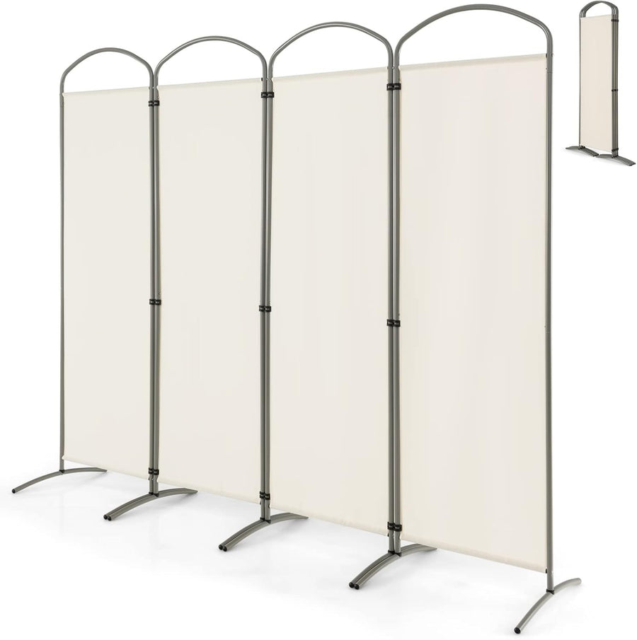 4 Panel White Folding Room Divider Freestanding Privacy Screen Partition 221x188