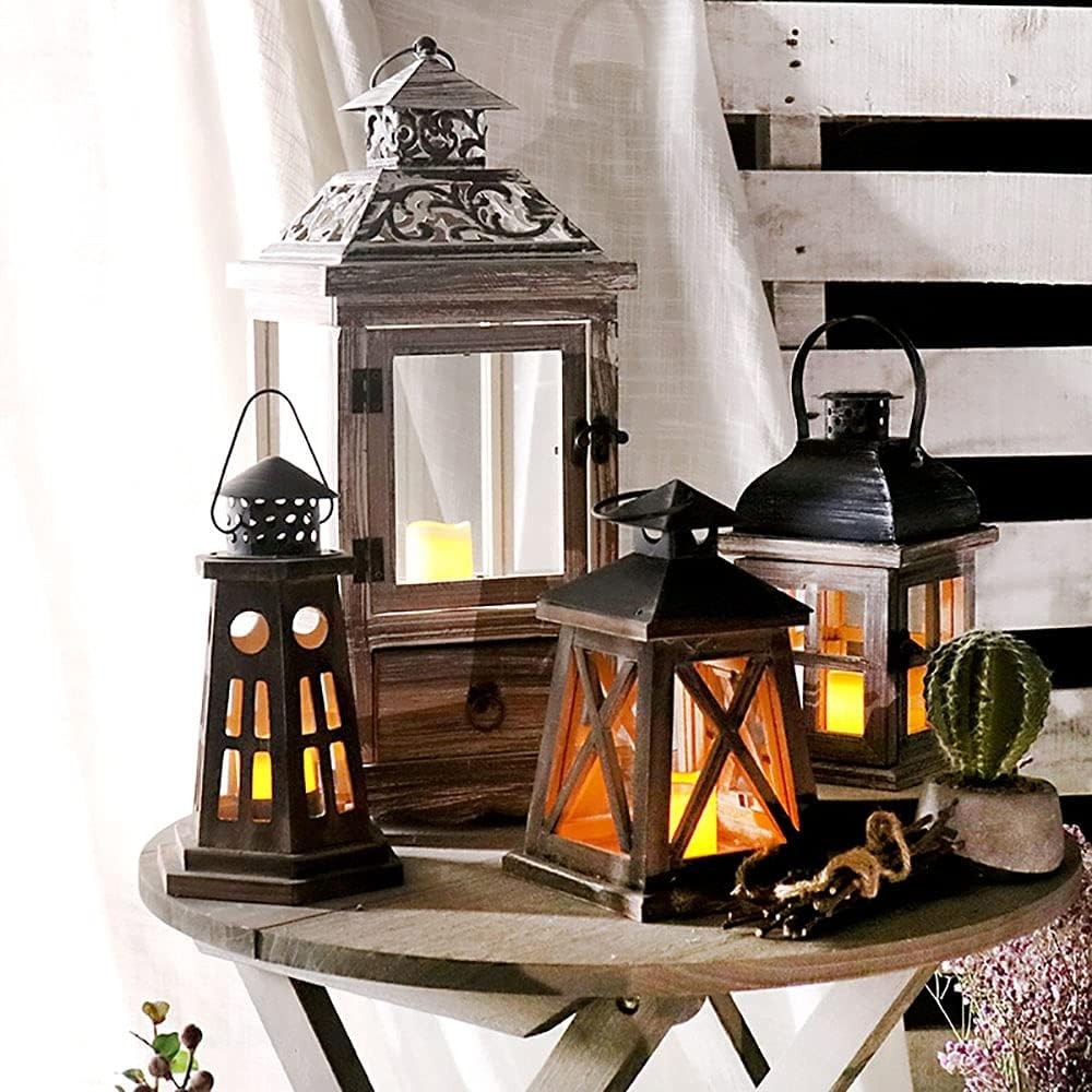 Solar Path Light Four-Corner Pavilion Palace Lantern for Garden Patio Yard