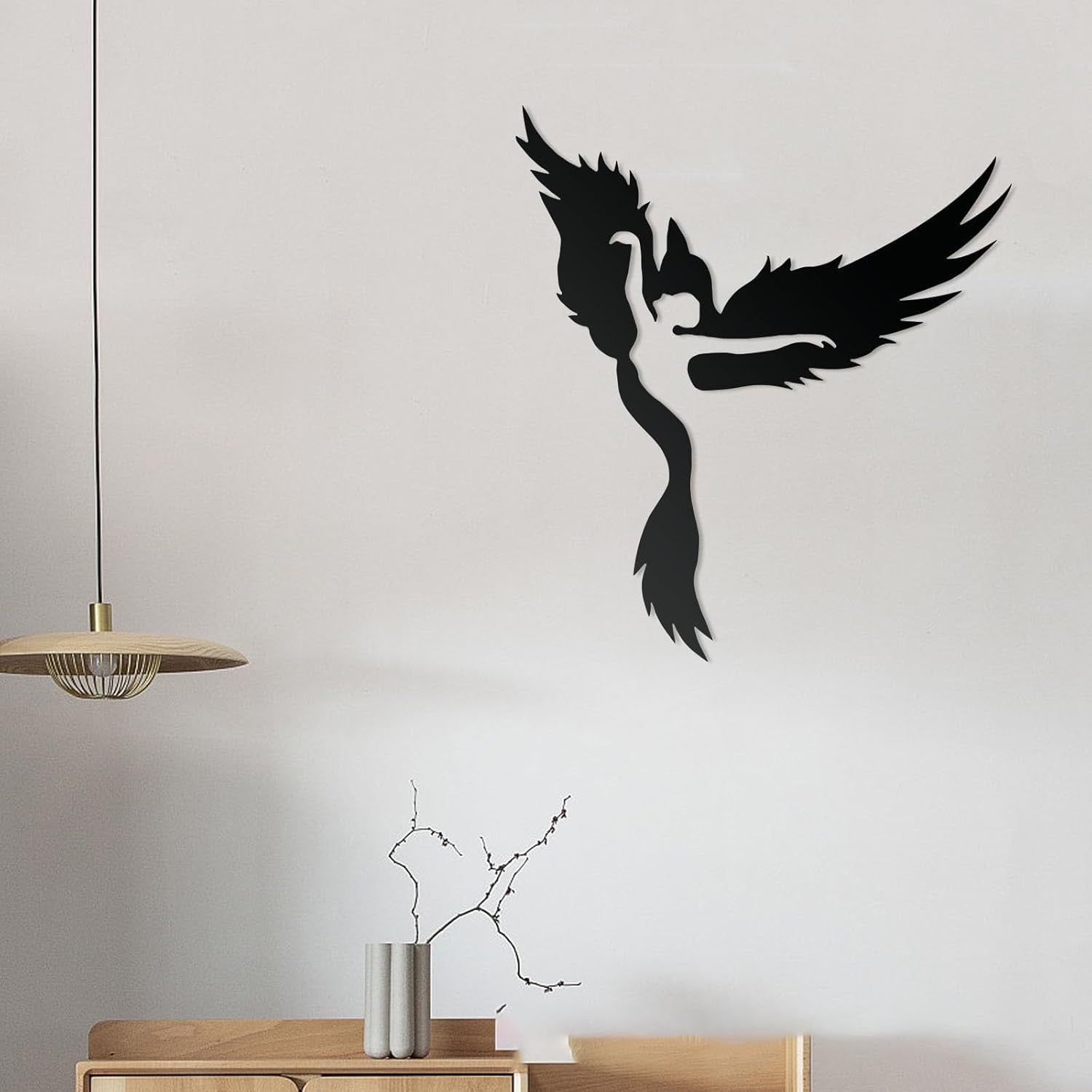 Metal Ballerina Angel Bird Wall Art Silhouette