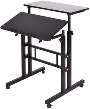 Adjustable Standing Desk Sit Stand Workstation Rolling Laptop Table 60x30cm