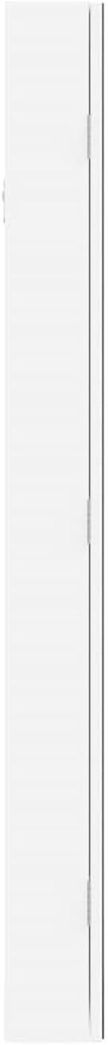 LED Mirror Jewelry Cabinet Wall Mounted Lockable Organizer Storage White