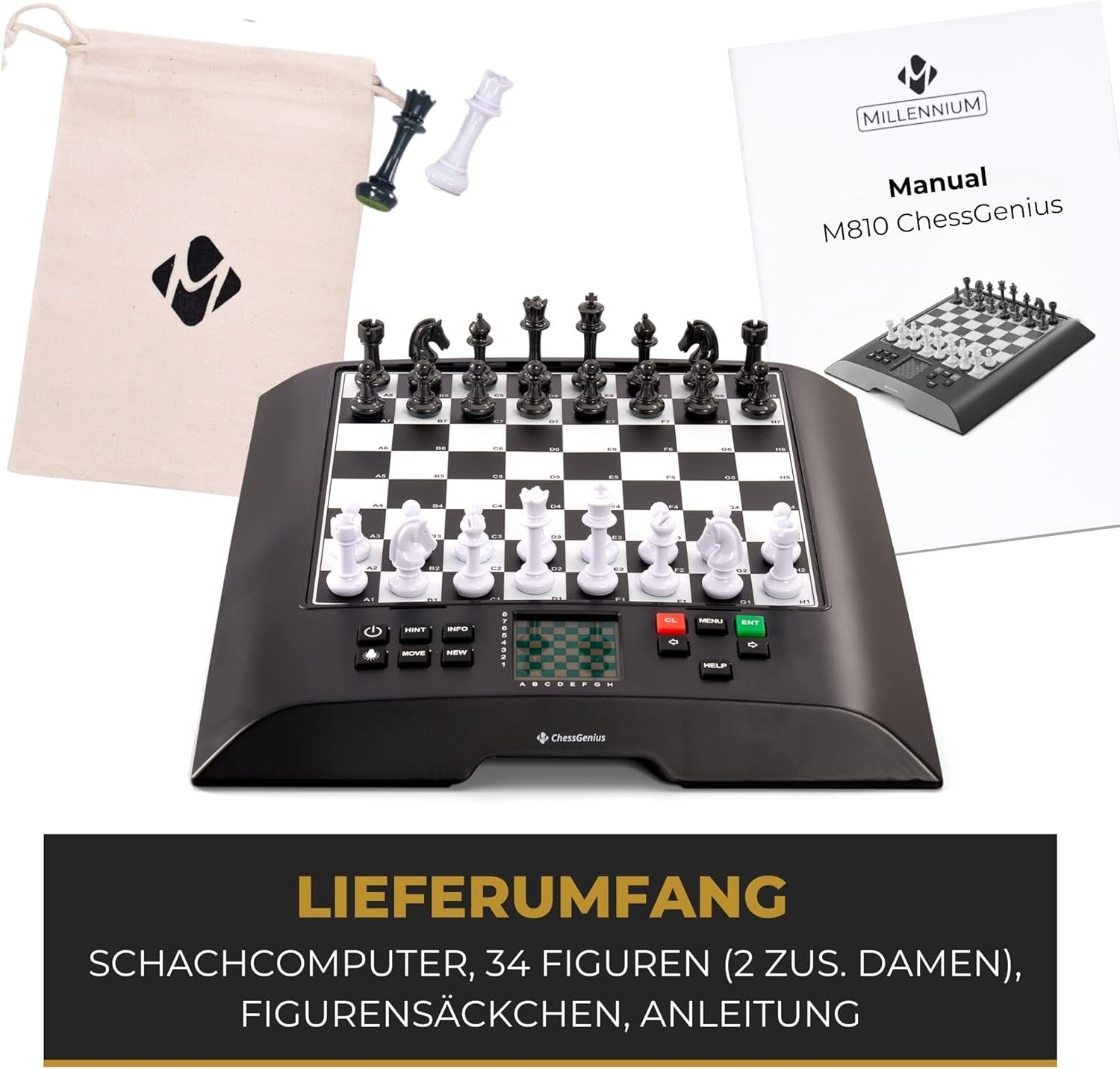 Advanced Electronic Chess Computer with 2000+ ELO Levels & Training Modes