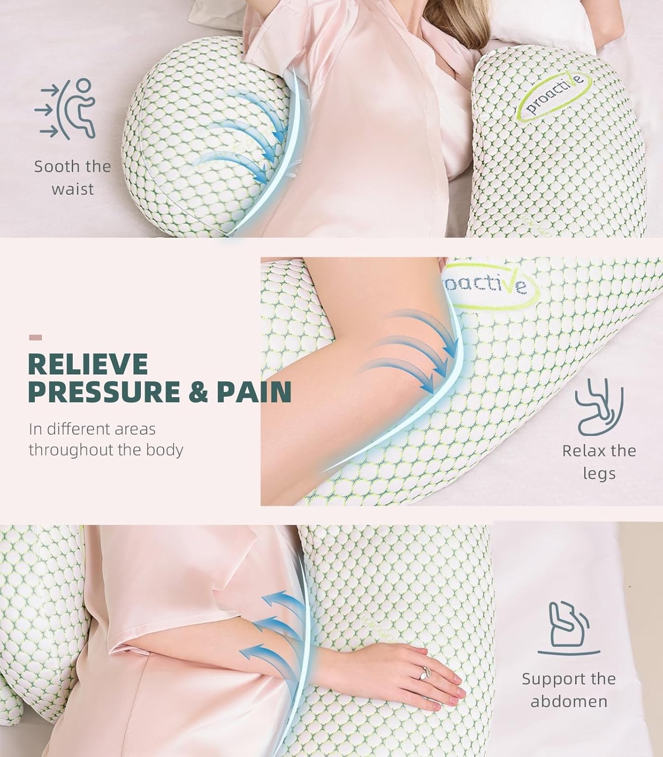 XXL U Shape Pregnancy Pillow Full Body Maternity & Nursing Support Cotton