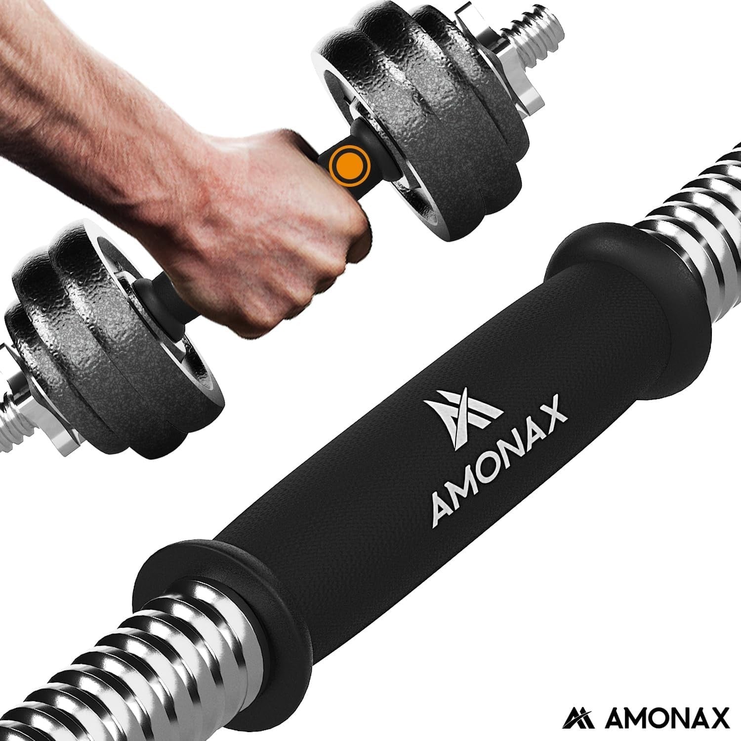 15kg Adjustable Cast Iron Dumbbell Barbell Set Spinlock Home Gym Weights